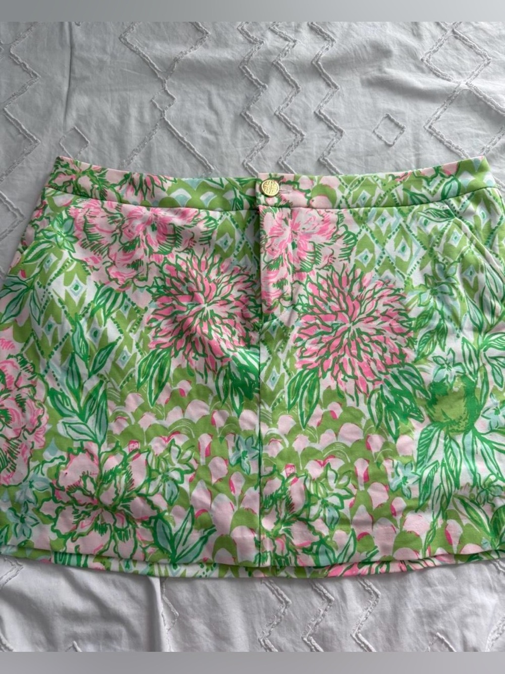 Lilly Pulitzer Pink & Green Floral Mini Skirt